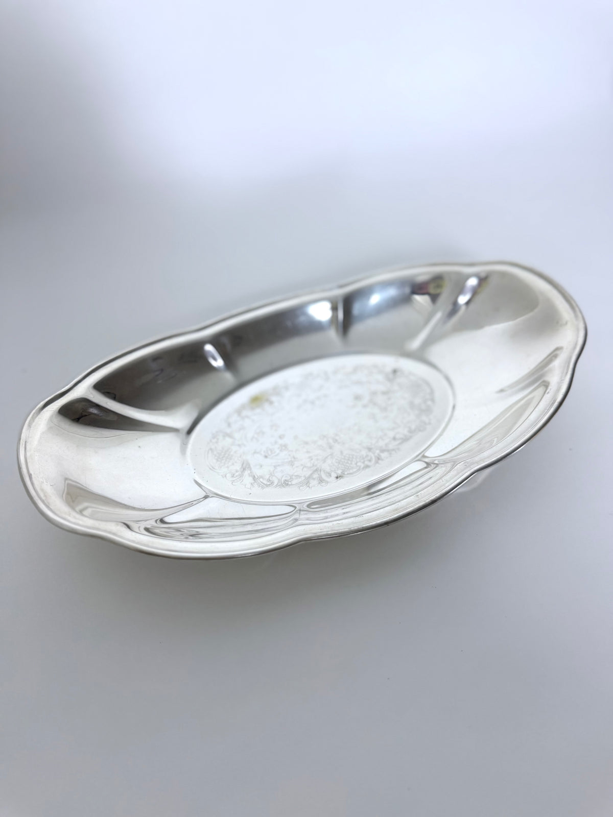 Vintage Silver Plate scalloped dish