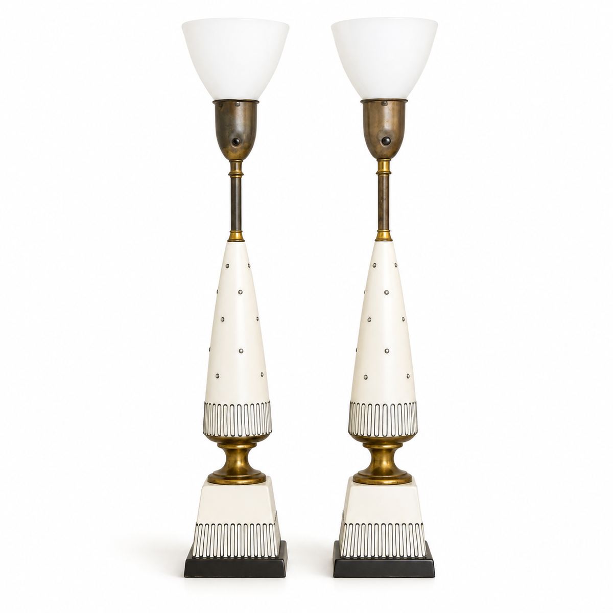 Hollywood Regency Mid-Century Modern Torchiere Lamp ( Pair )