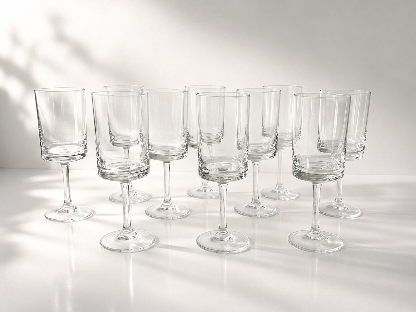Vintage Stemmed Glasses | Set of 10