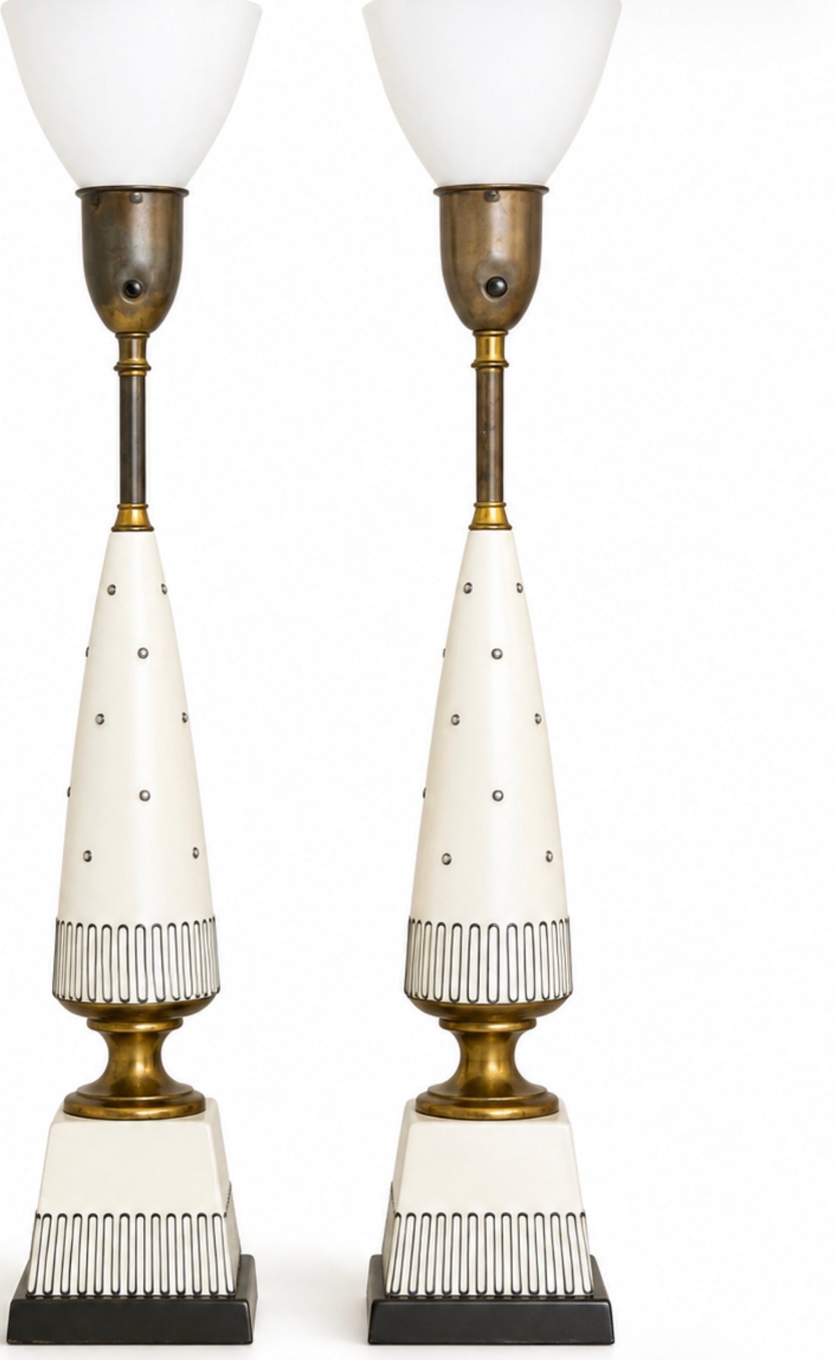Hollywood Regency Mid-Century Modern Torchiere Lamp ( Pair )