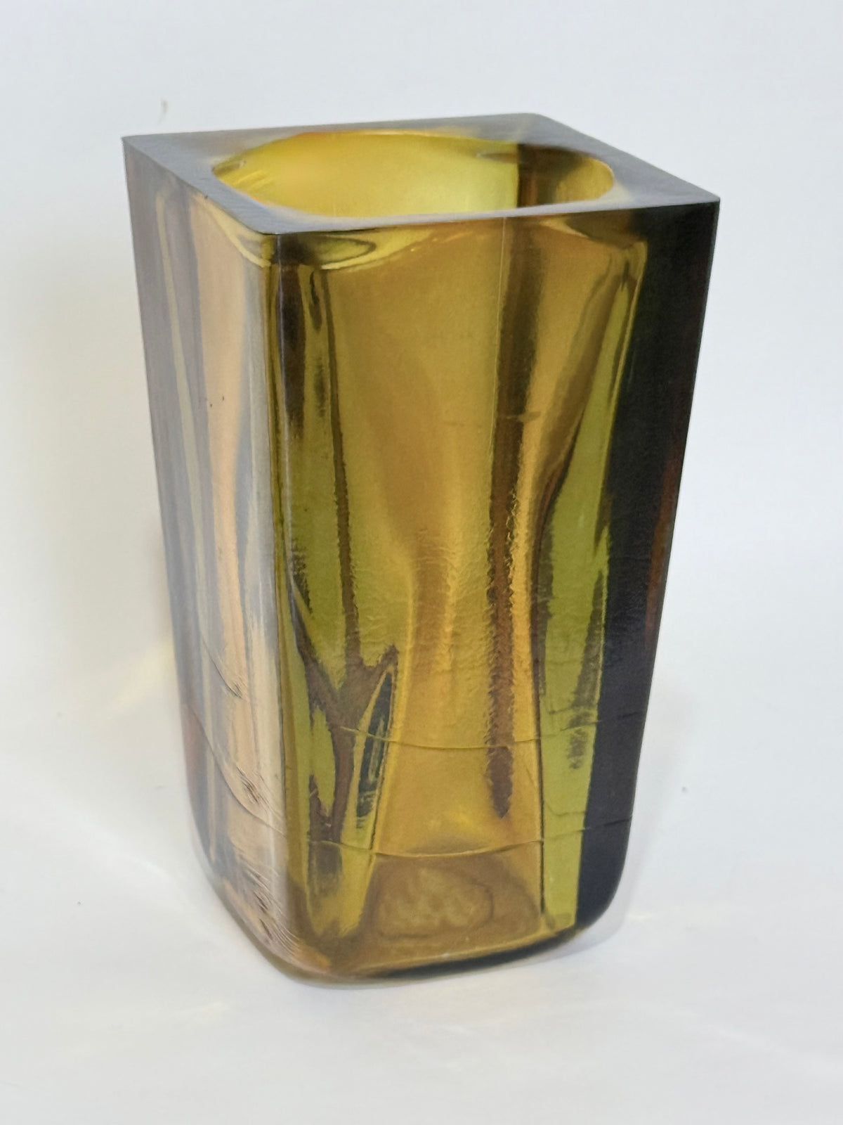 Amber Hand-Blown Glass Vase