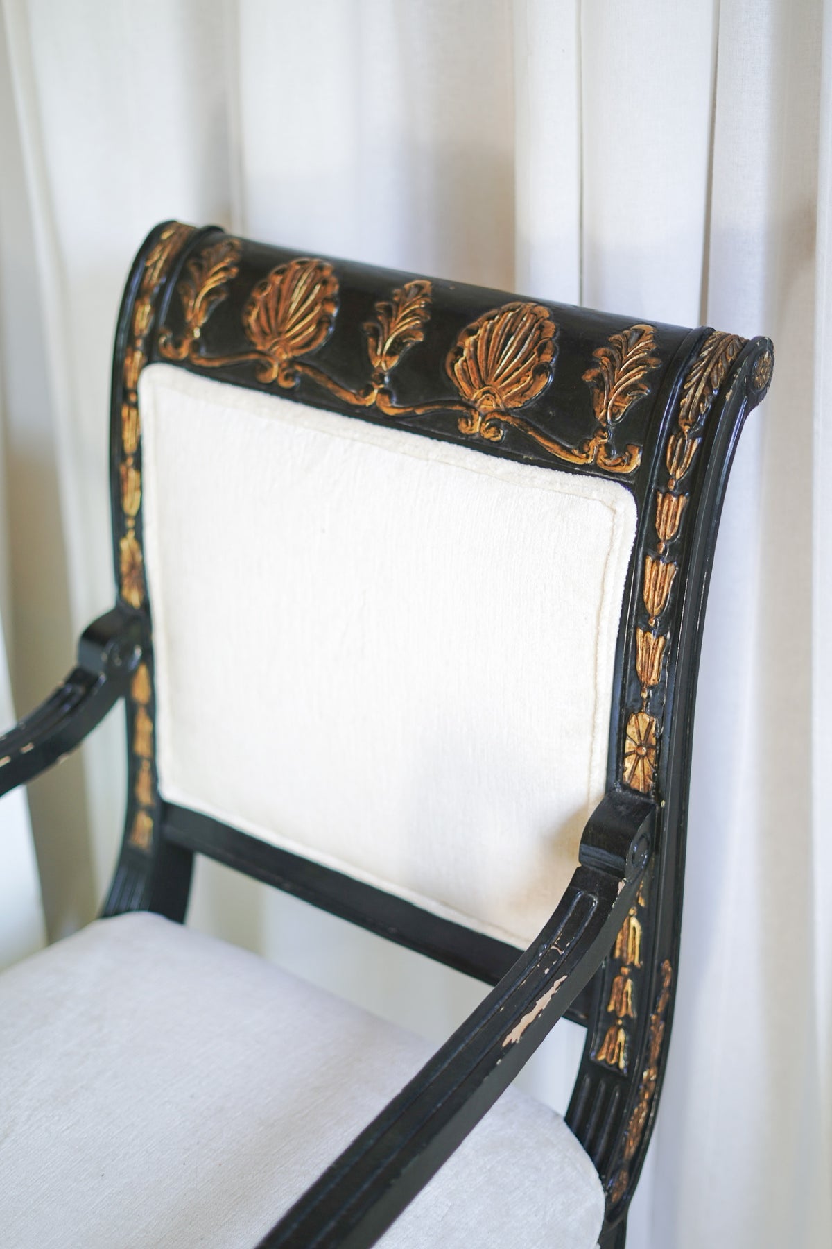 Ebonized Neoclassical Arm Chair