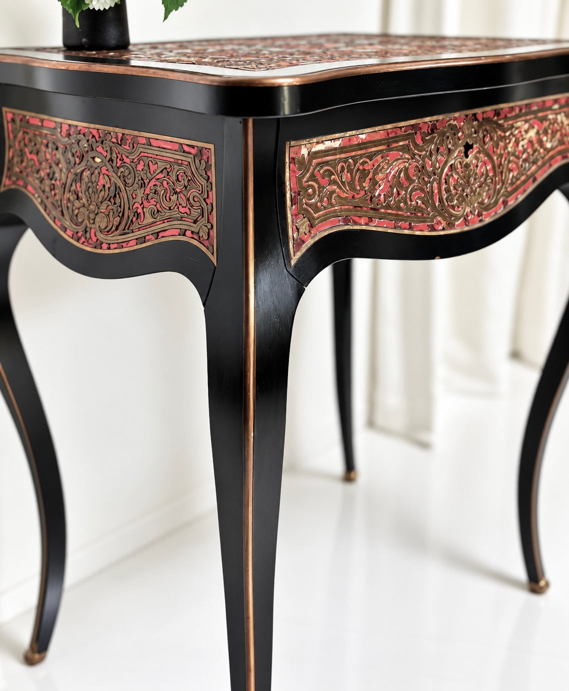 Boulle-Style Lift-Top Writing Table