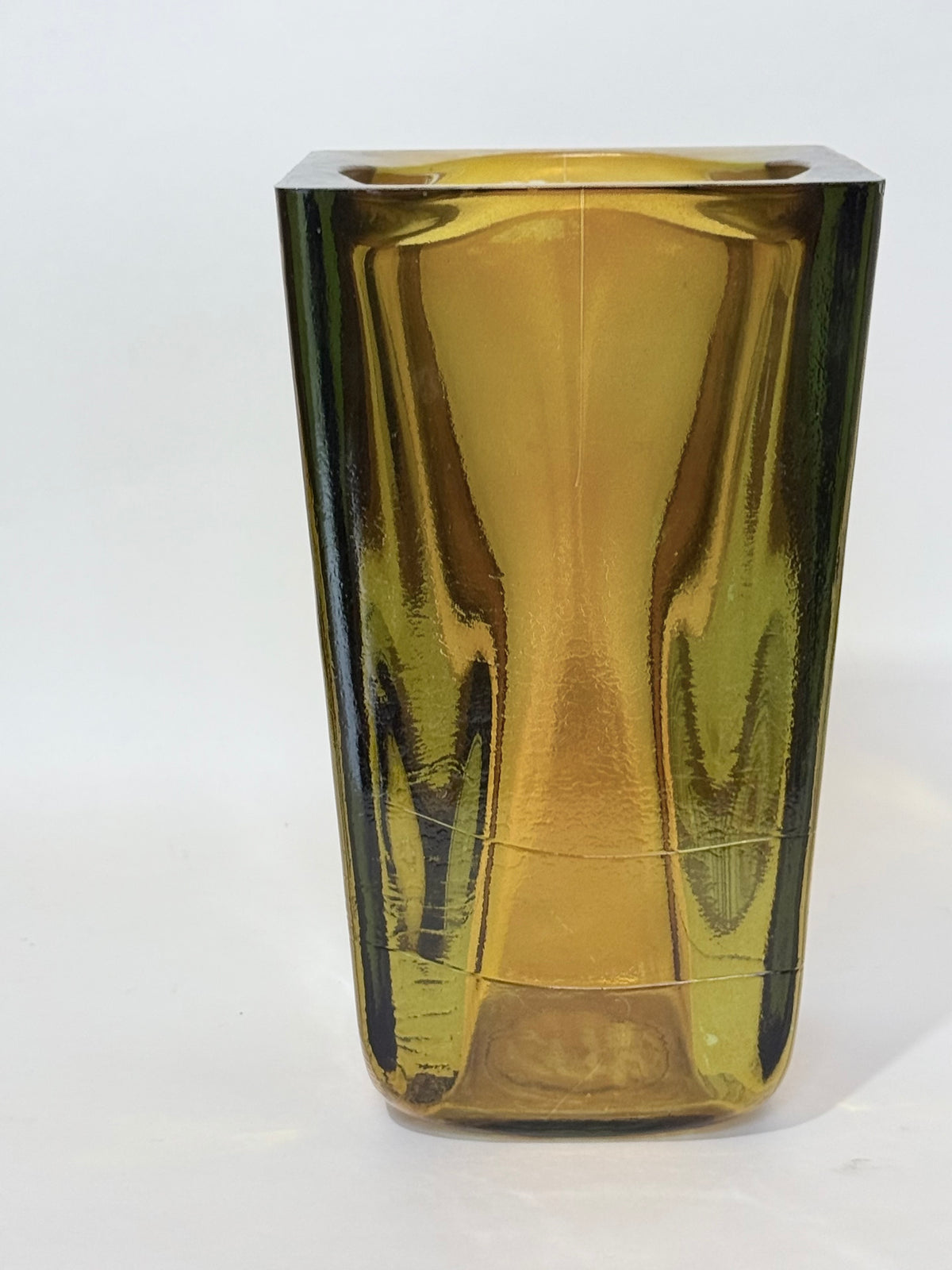 Amber Hand-Blown Glass Vase