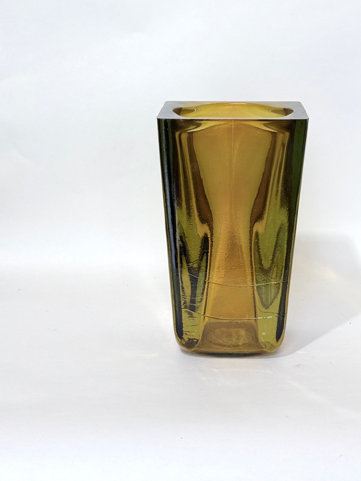 Amber Hand-Blown Glass Vase