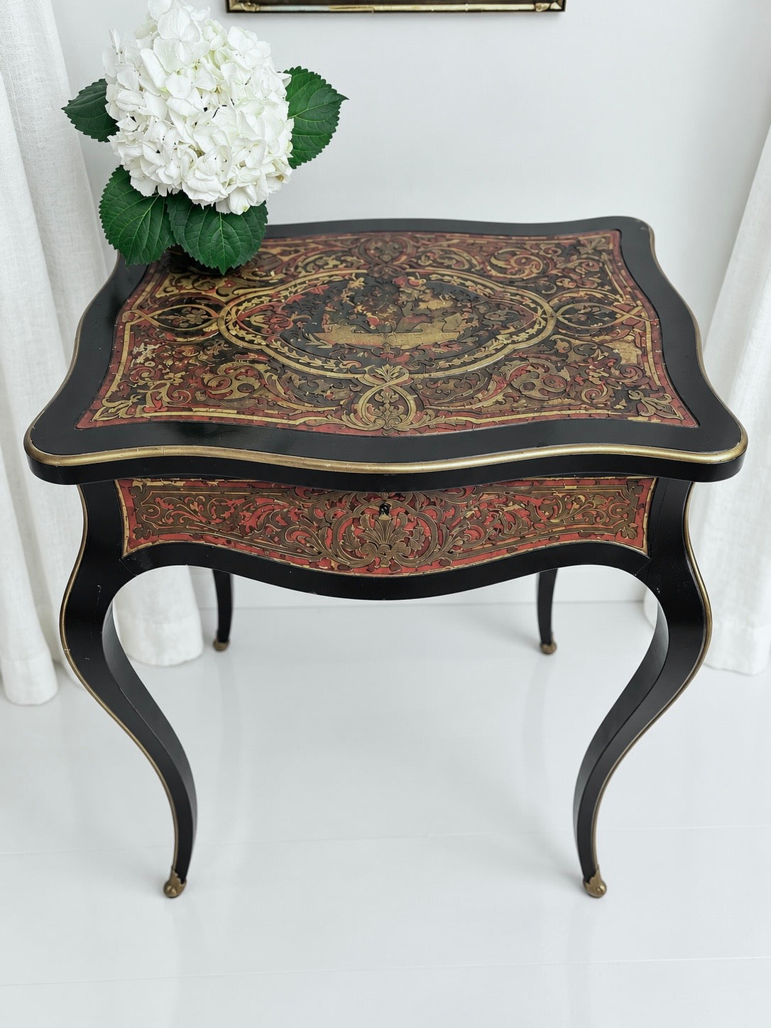 Boulle-Style Lift-Top Writing Table