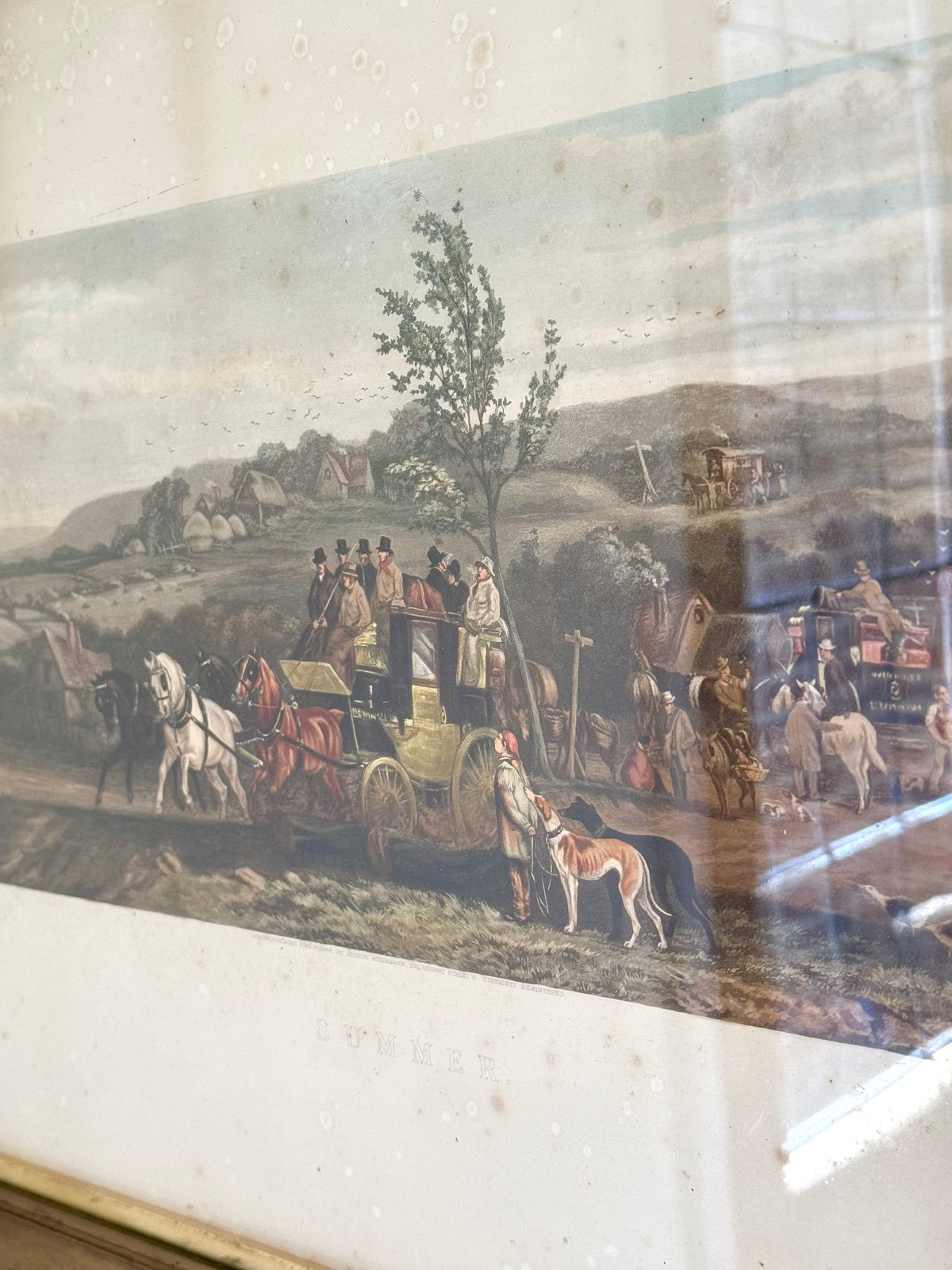 Pair of Antique English Hunt Prints “Spring” & “Summer”