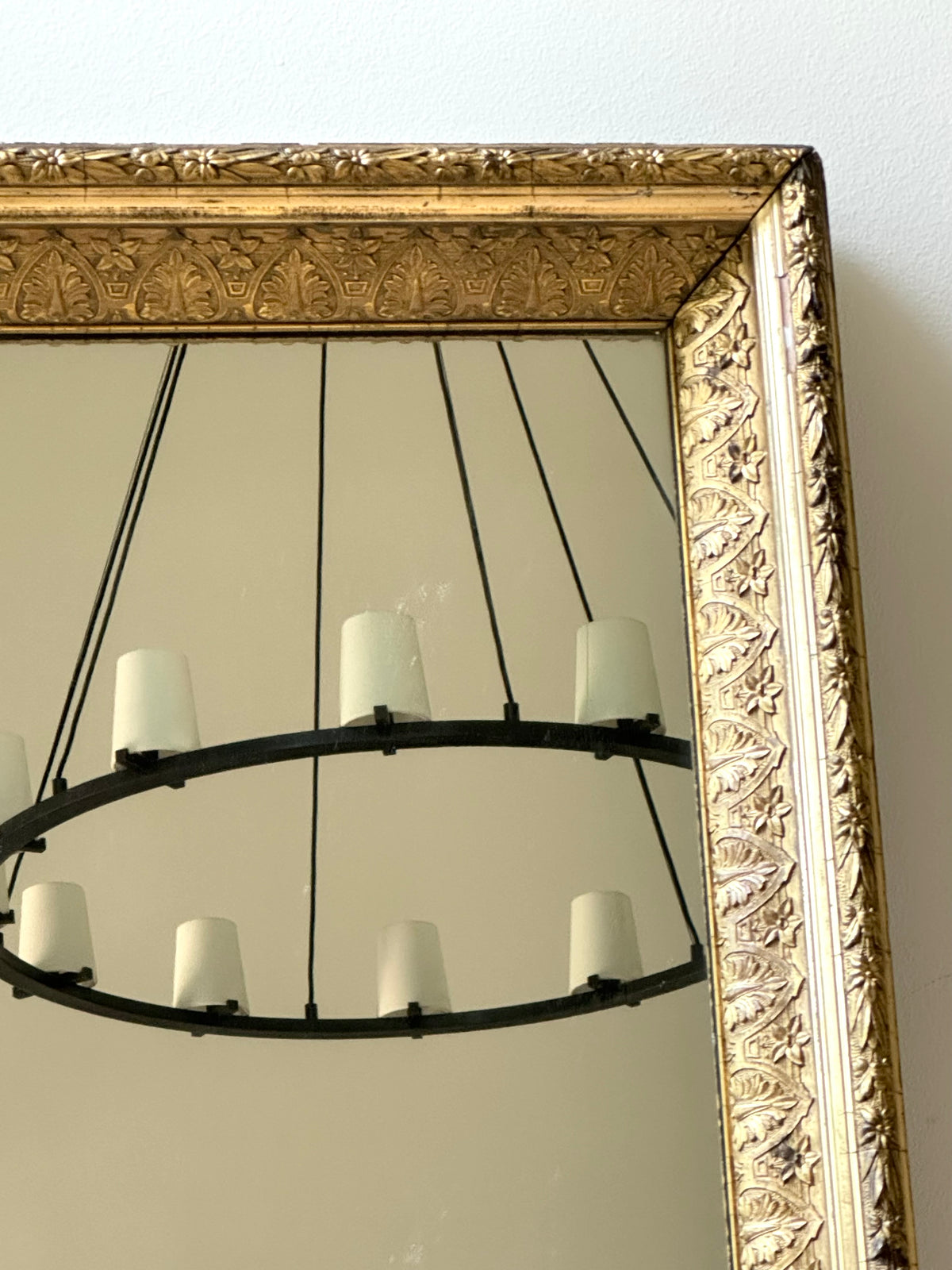 Antique French Gilt Mirror with Neoclassical Anthemion Frame
