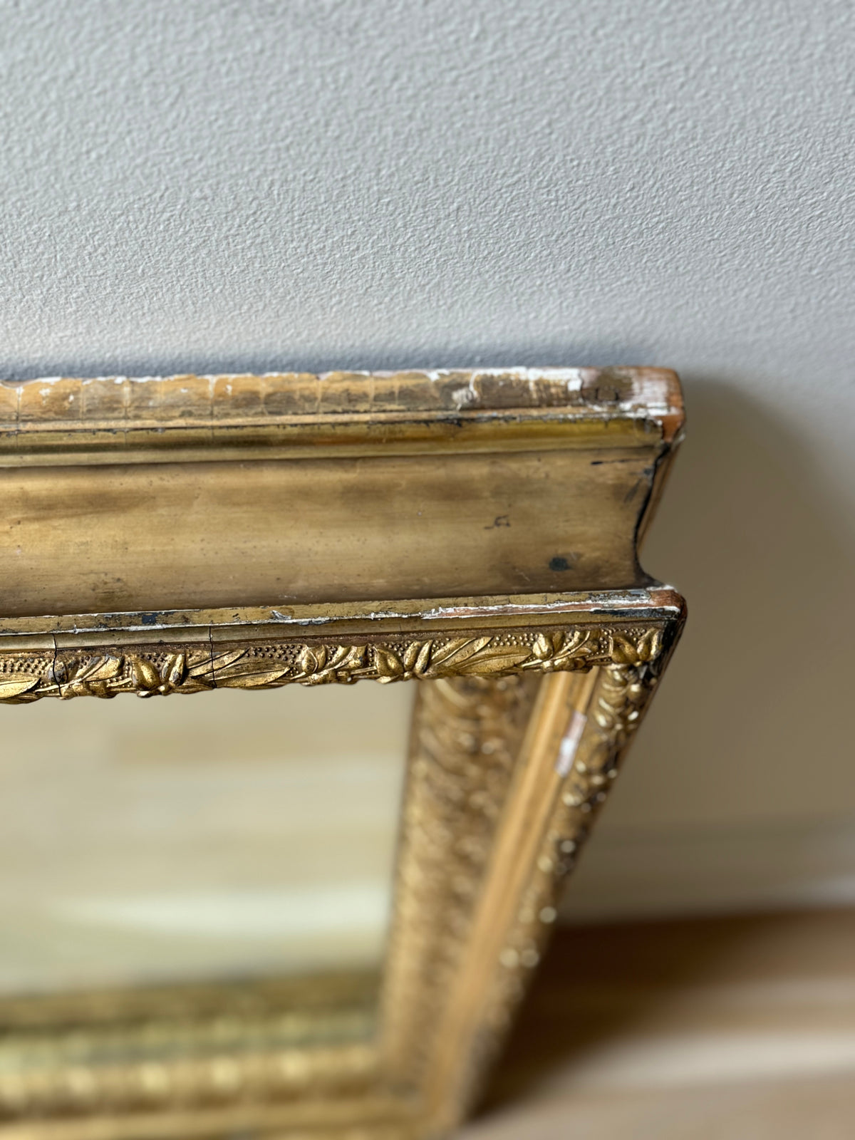 Antique French Gilt Mirror with Neoclassical Anthemion Frame