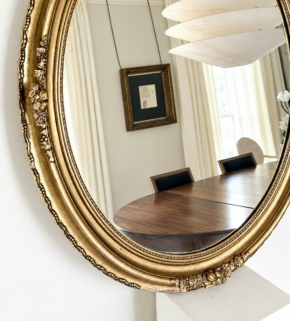 Oval Gilt Finish Mirror