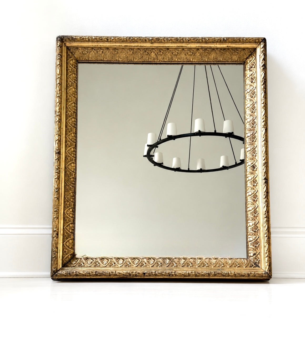 Antique French Gilt Mirror with Neoclassical Anthemion Frame