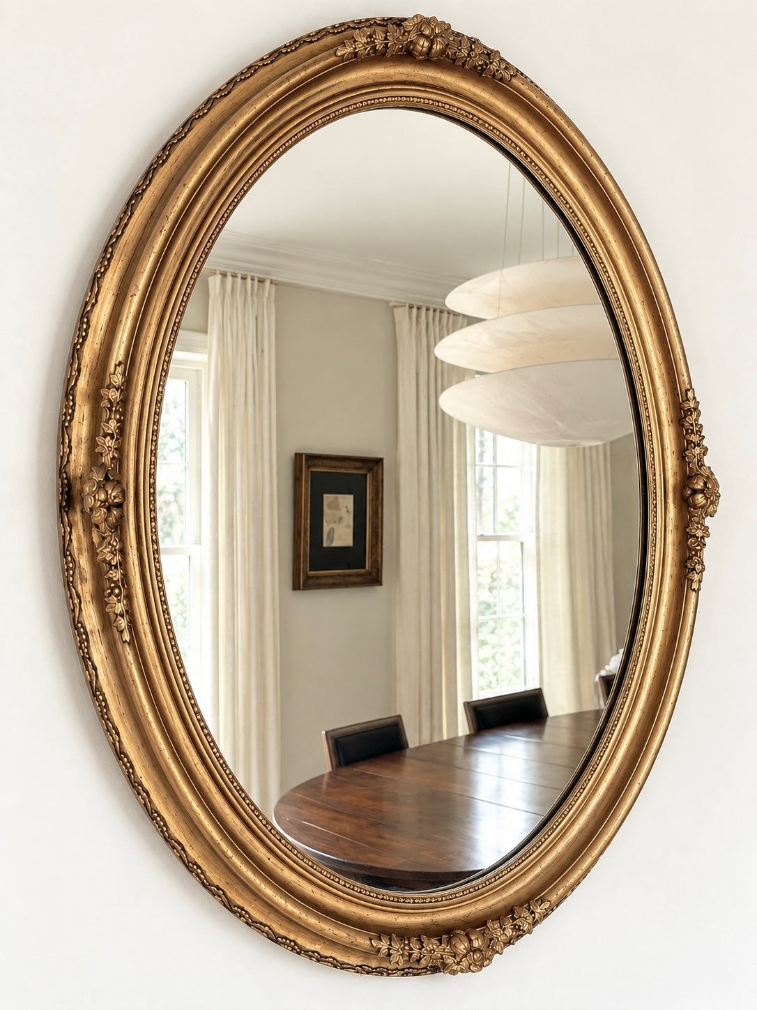 Oval Gilt Finish Mirror