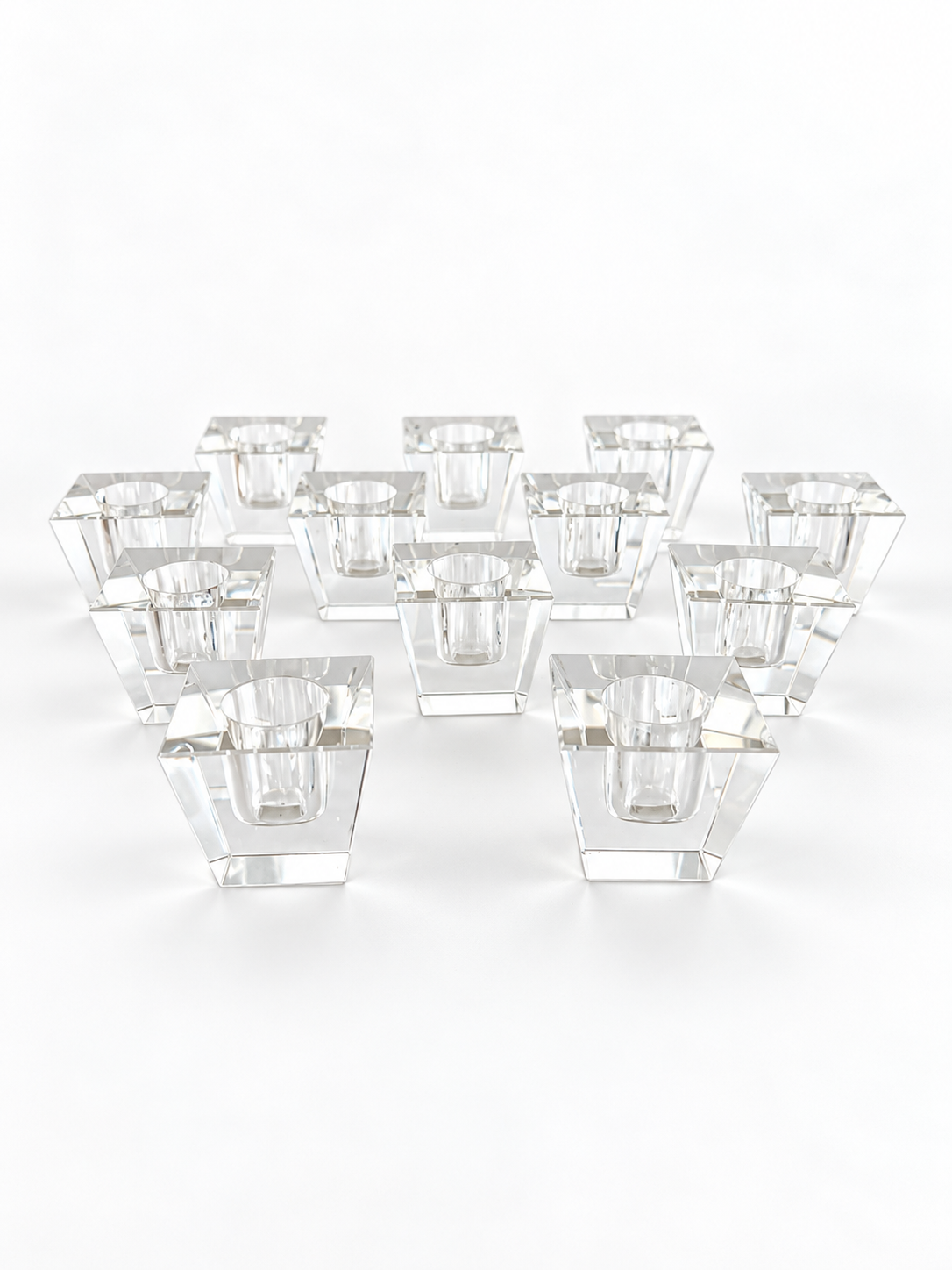Set of 10 Vintage Glass Individual Salt Cellars