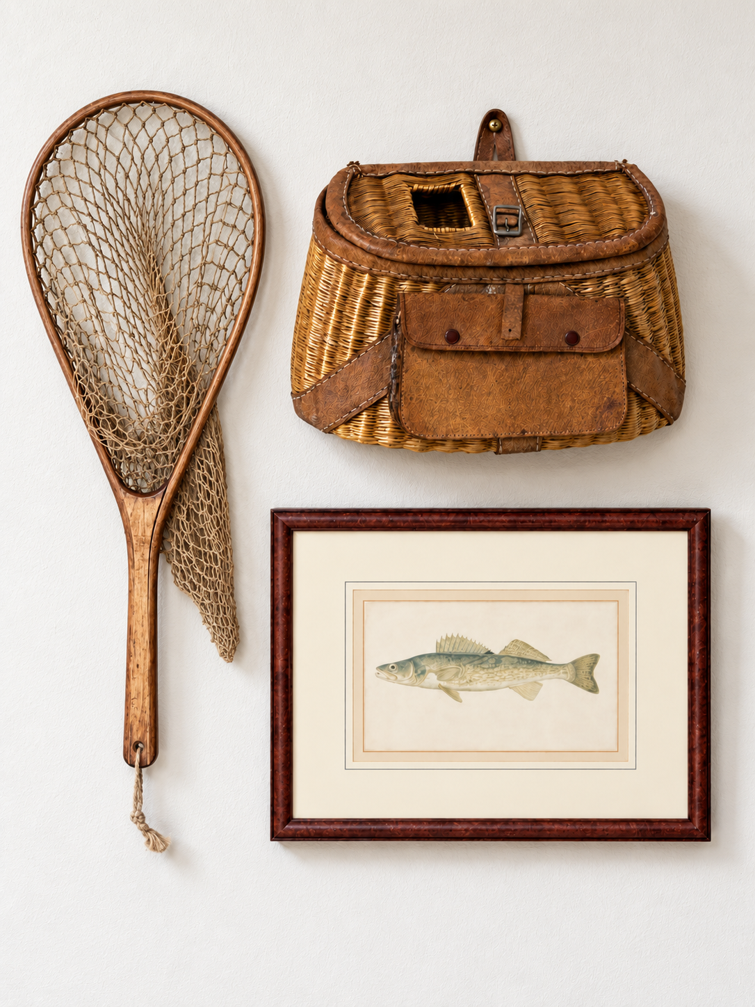 Vintage Wicker Fishing Creel