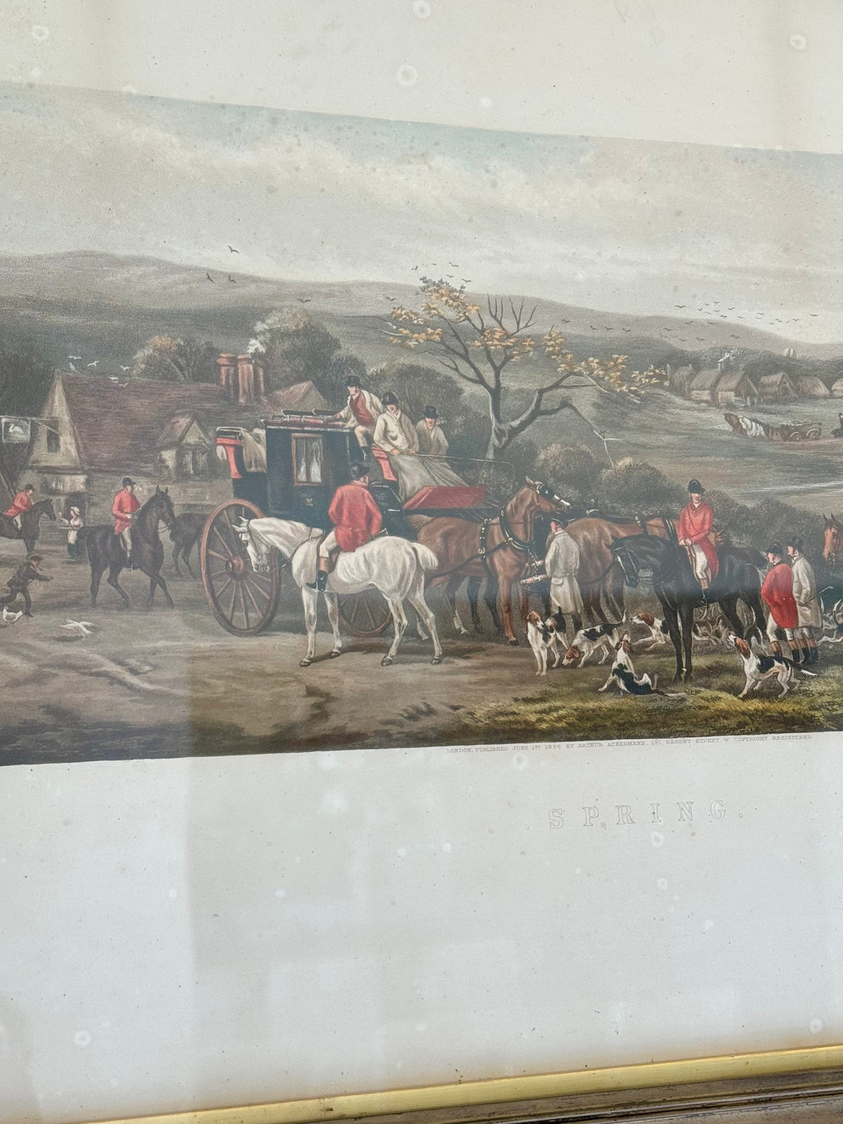 Pair of Antique English Hunt Prints “Spring” & “Summer”