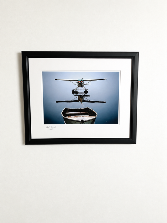 Signed Seaplane Photograph in Black Frame