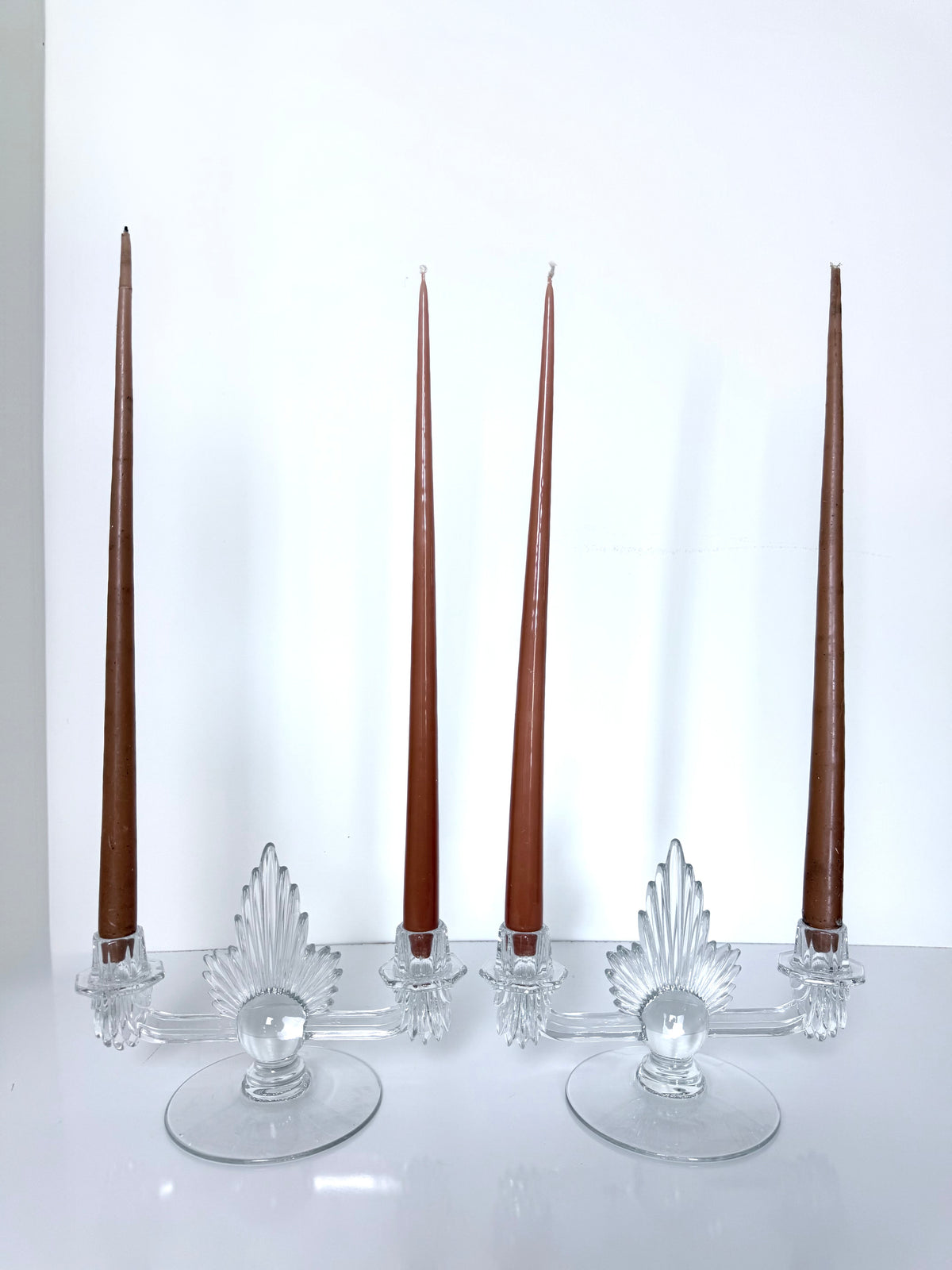 Art Deco Double Candleholder | Pair