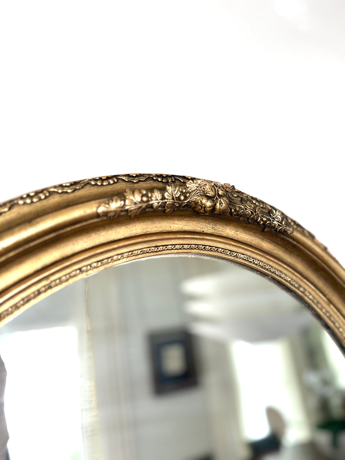 Oval Gilt Finish Mirror