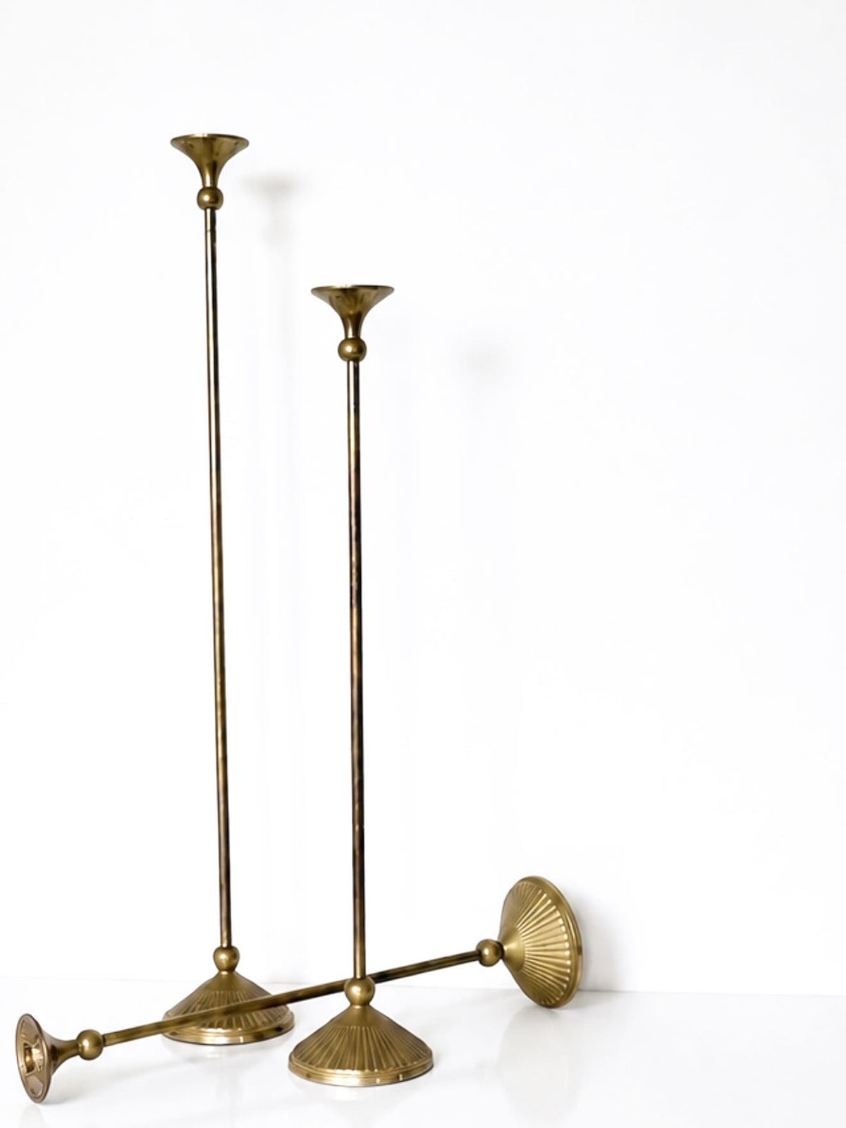 Brass Lean Candle Holders | Set of 3
