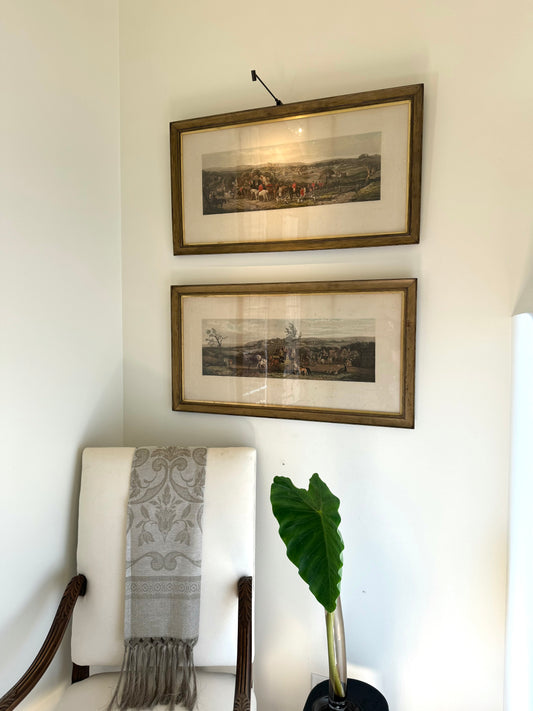 Pair of Antique English Hunt Prints “Spring” & “Summer”