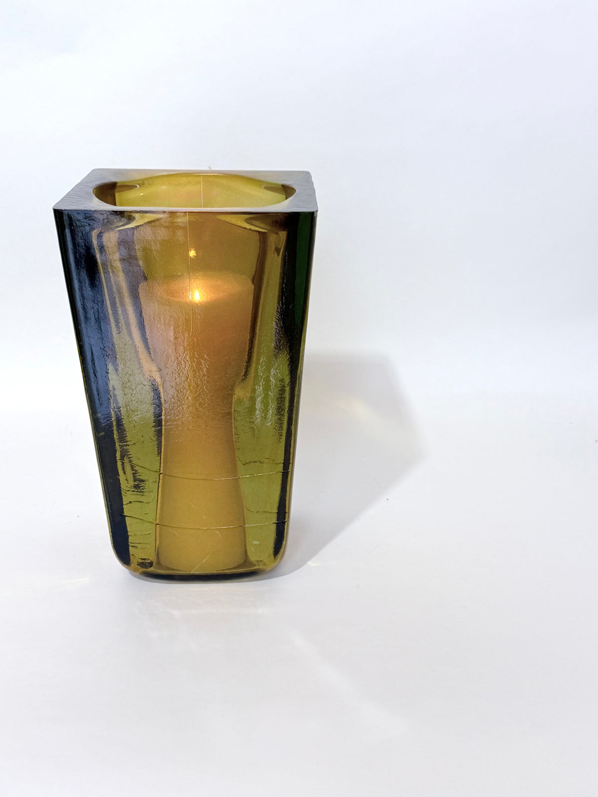 Amber Hand-Blown Glass Vase