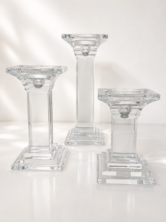Crystal Candle Holders | Set of 3