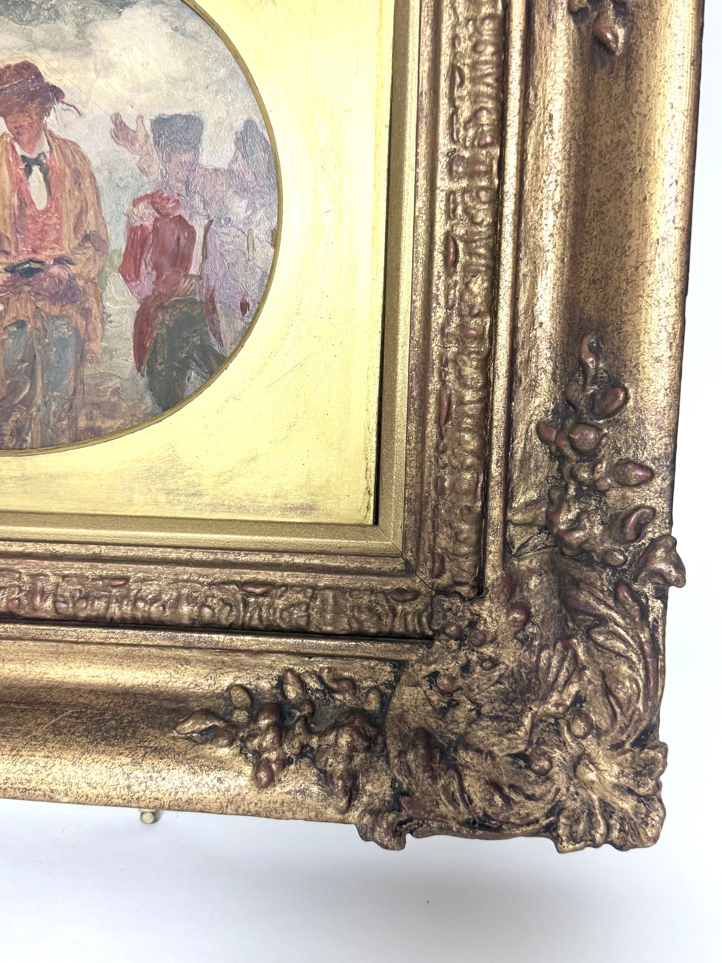 Antique Oil Painting on Pine Board
