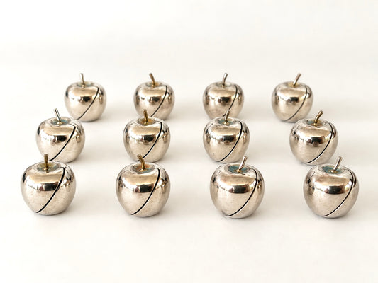 Reed & Barton Sterling Silver Apple Place Card Holders - set of 12