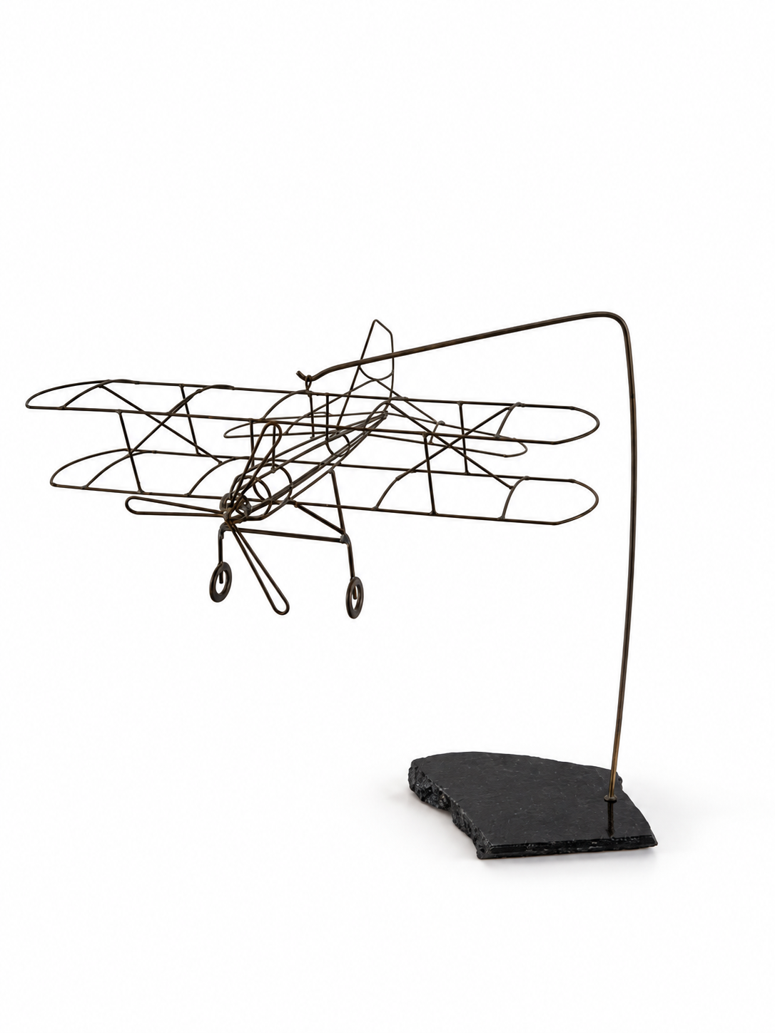 Sculptural Wire Airplane on Stand