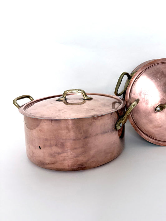 11" French Copper Pot with Lid
