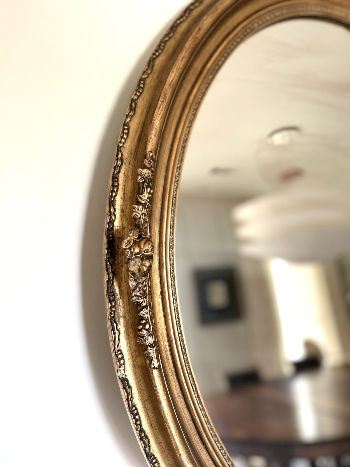 Oval Gilt Finish Mirror
