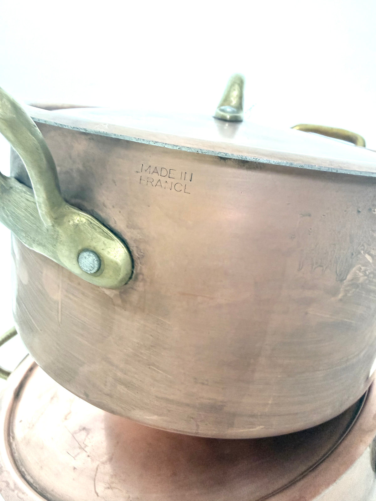 9" French Copper Pot with Lid