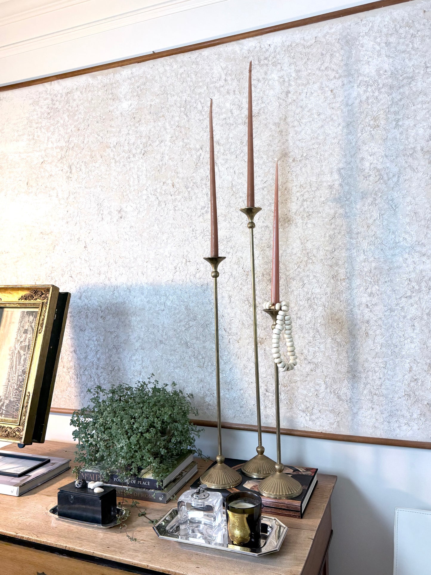 Brass Lean Candle Holders | Set of 3