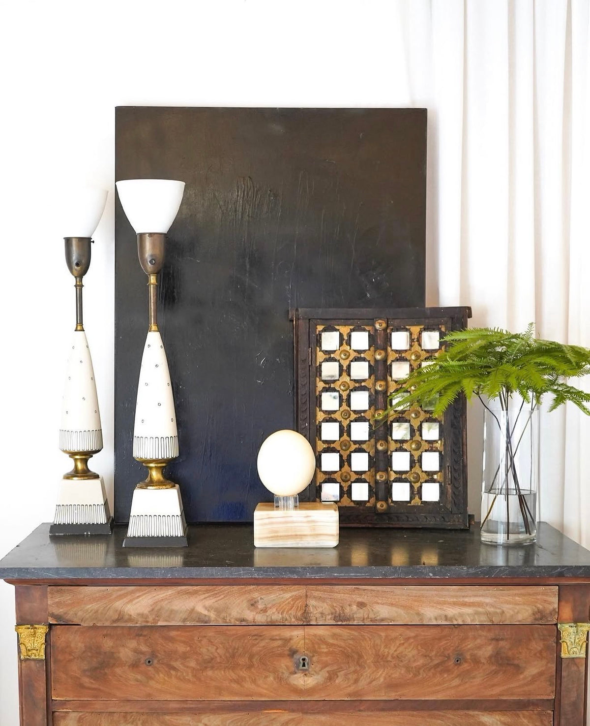 Hollywood Regency Mid-Century Modern Torchiere Lamp ( Pair )