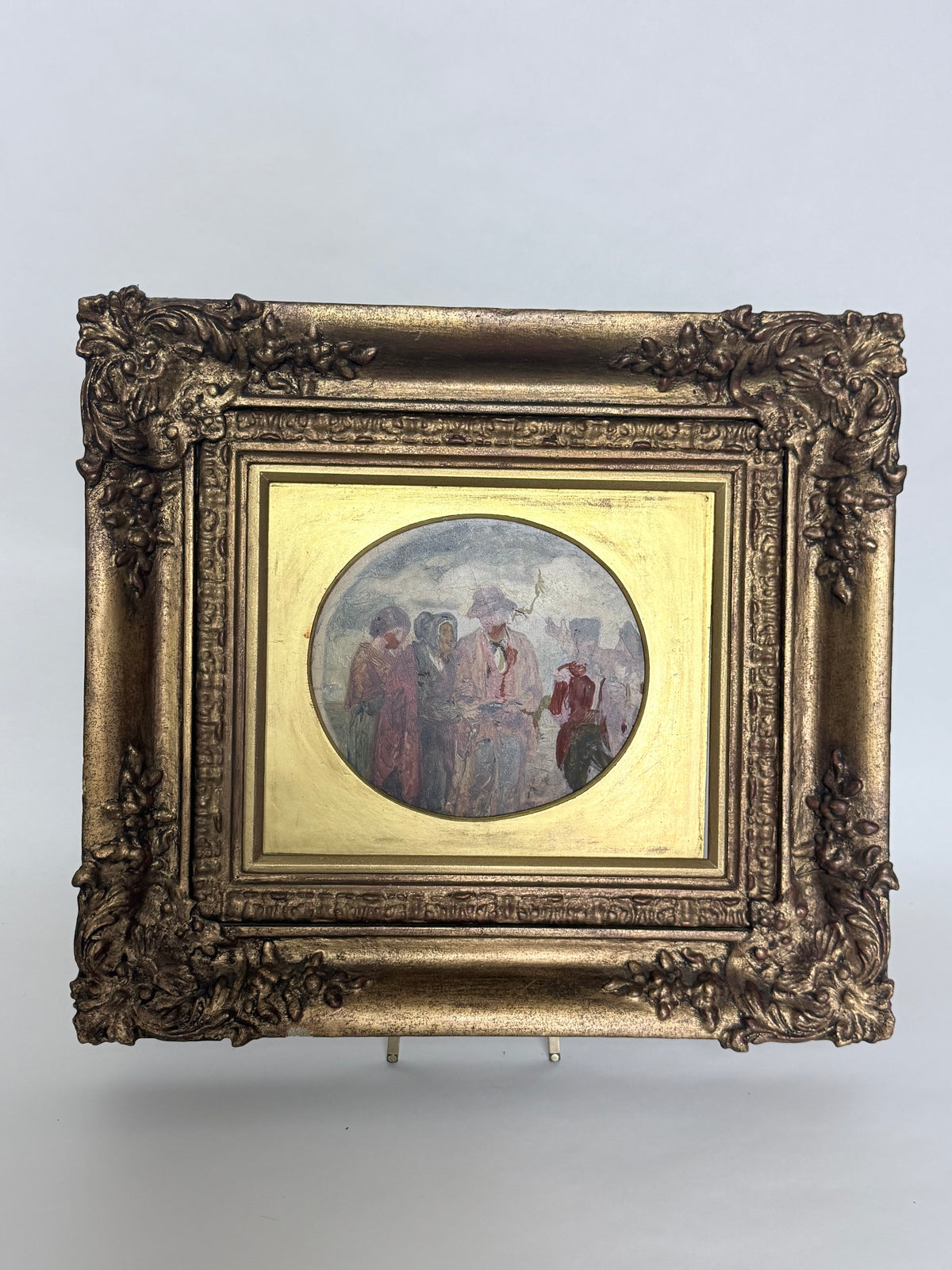 Antique Oil Painting on Pine Board