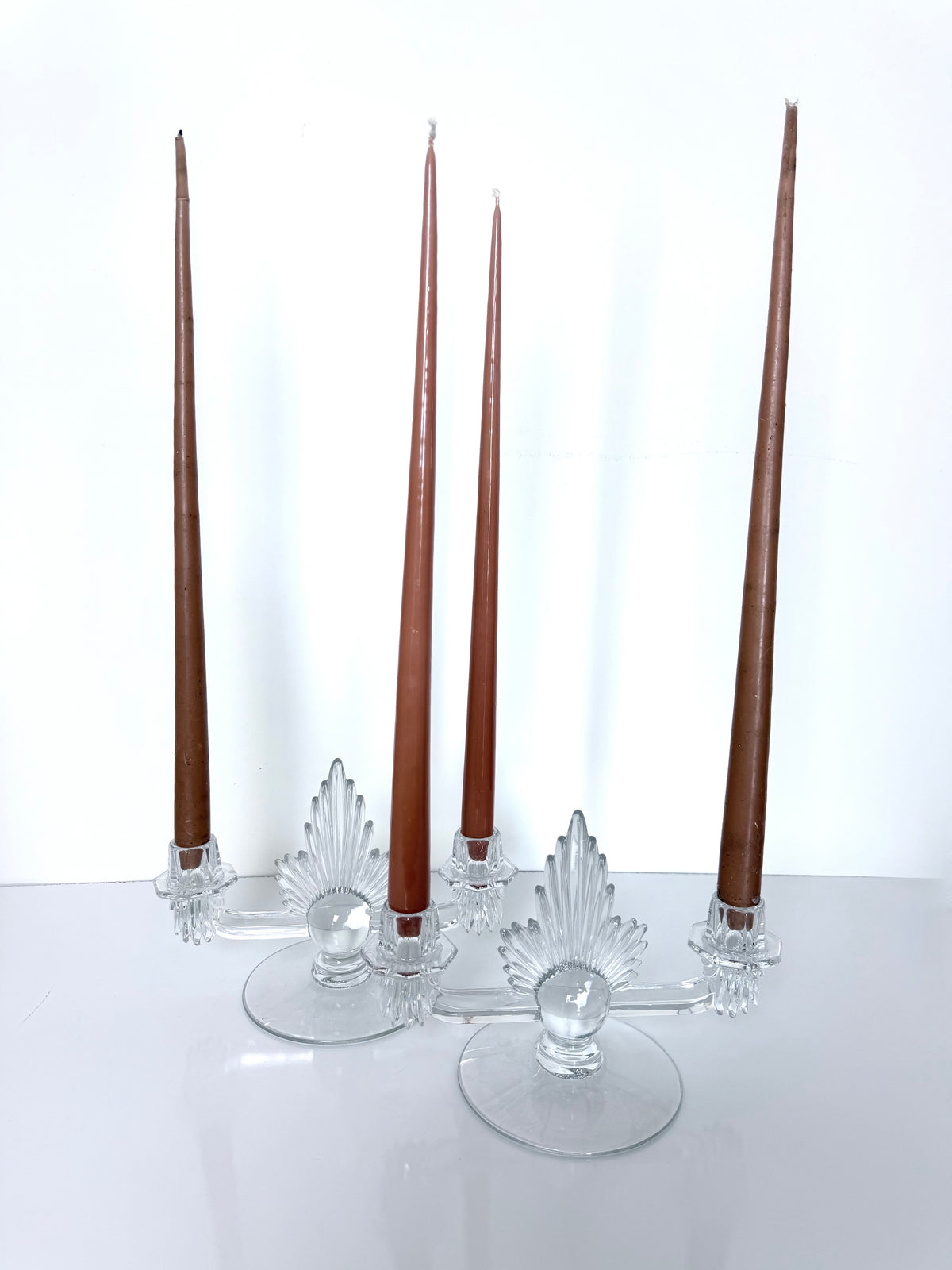Art Deco Double Candleholder | Pair