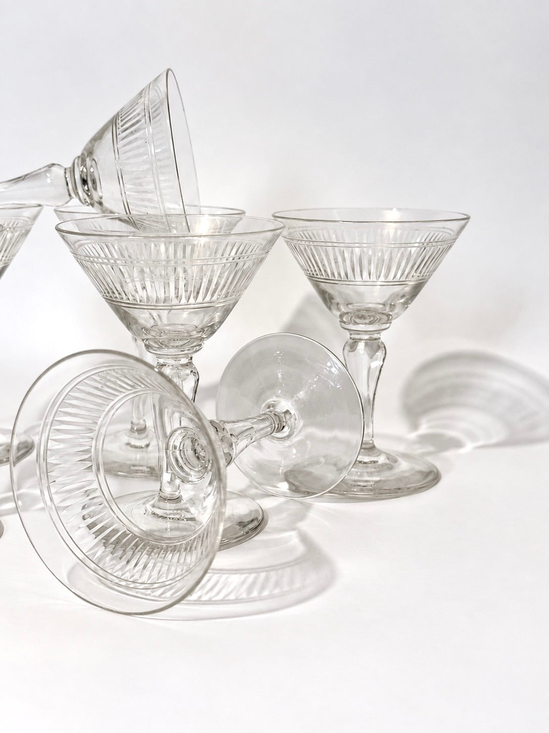 Vintage Coupe Glasses [ set of 7 ]