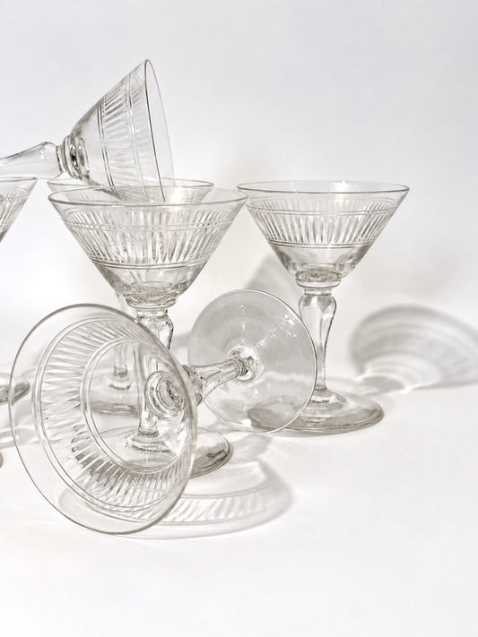 Vintage Coupe Glasses [ set of 7 ]
