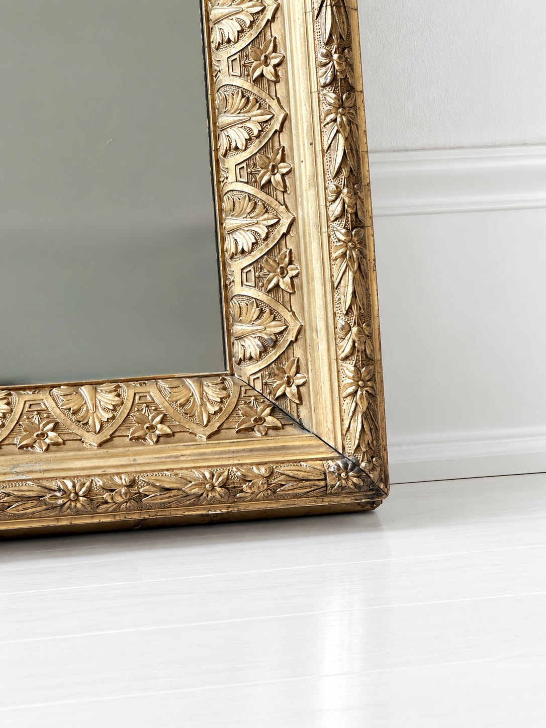 Antique French Gilt Mirror with Neoclassical Anthemion Frame