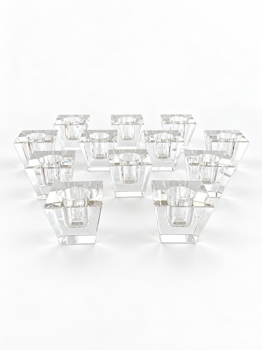 Set of 10 Vintage Glass Individual Salt Cellars