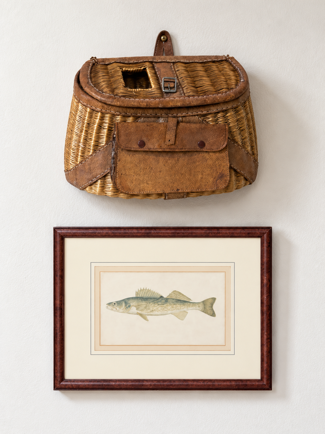 Vintage Wicker Fishing Creel