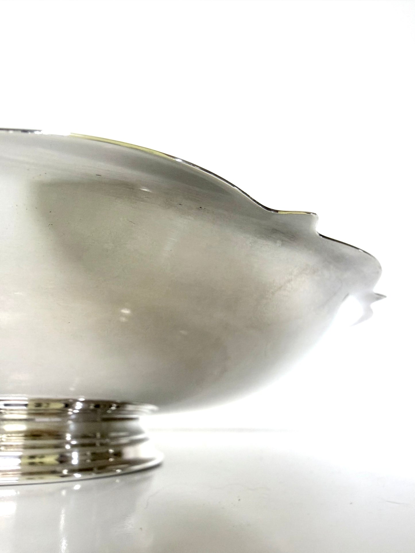 Silver Plate Scalloped Pedestal Bowl