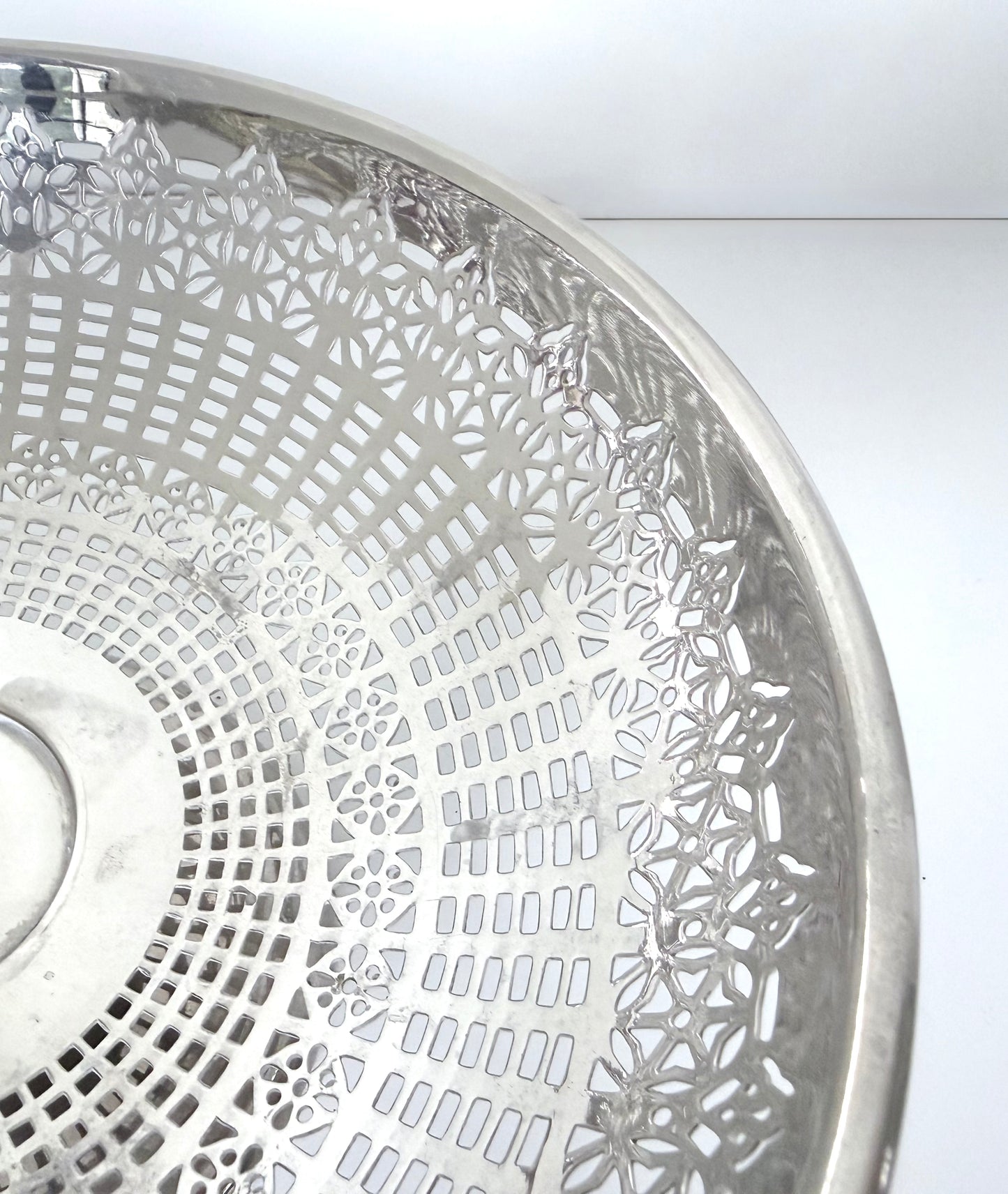 Pierced Pedestal Silverplate Bowl